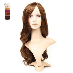 Brown Natural Side Bang Curly Wigs