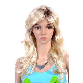 Shoulder Length Light Blonde Soft Curly Wigs