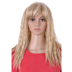Capless Long High Quality Synthetic Nature Look Light Blonde Curly Hair Wig
