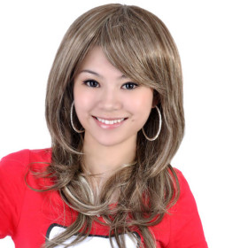 Soft Inclined Bang  Light Blonde Curly Wigs
