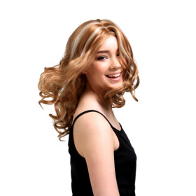 Golden Brown Look Natural Soft Curly Wigs