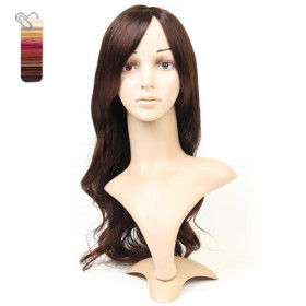 Light Brown Body Wave Side Bang Curly Wigs