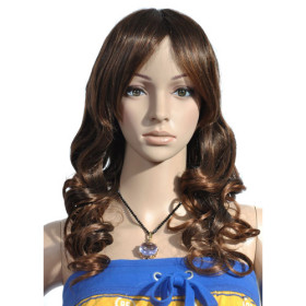 Smooth High Quality Synthetic Inclined Bang Curly Wigs