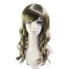 Chestnut Heat-resistant Fiber Body Wave Curly Wigs