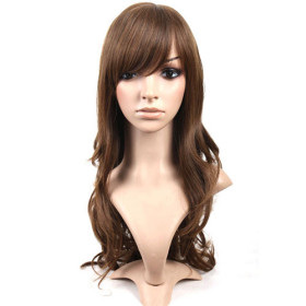 Light Brown Smooth Extra Long Curly Wigs