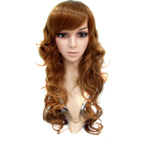 Undetectable Long Golden Brown Curly Wigs