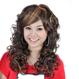 Dark Brown Long Heat Resistant Curly Wigs