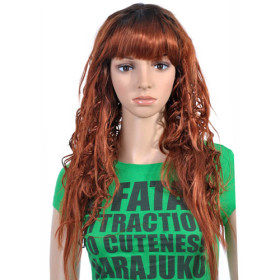 Synthetic Golden Brown Little Wave Curly Wigs