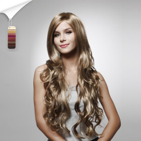Capless Deep Curly Light Gold Straight Wigs