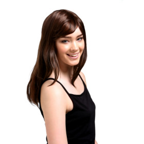 Dark Coffee Heat Resistant Smooth Straight Wigs