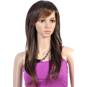 Capless Long High Quality Synthetic Brown Straight Hair Wig