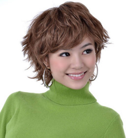 Coffee Flip Out Feather & Flirty Medium Wigs