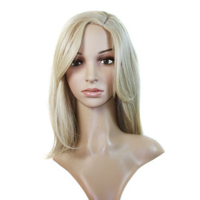 Shoulder Length Blonde Straight Medium Wigs