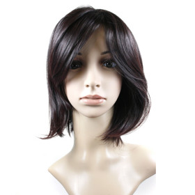 Side Bang Natural Auburn Medium Wigs