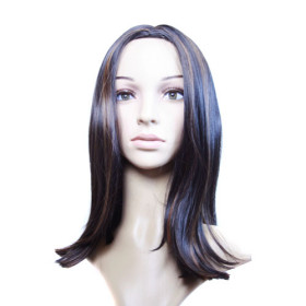 Multi Color Without Bang Straight Medium Wig