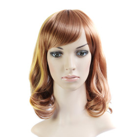 Mixed Kanekalon Fiber Shoulder Length Medium Wigs