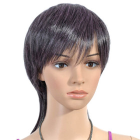 Gray Straight Asymmetrical Medium Wigs