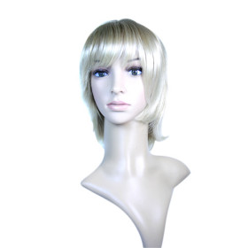 Blonde Straight Full Bang Medium Wigs