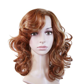 Synthetic Brown Curly Medium Wigs