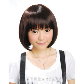 Black Short Synthetic Bob Wigs