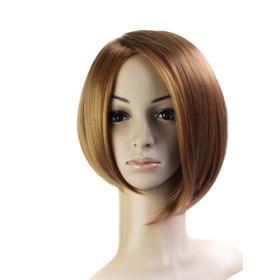 Fiber Brown Straight Bob Wigs