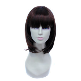 Shoulder Length Black Straight Bob Wigs