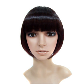 Neat Bang Dark Aubum Smooth  Bob Wigs