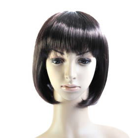 Curl Up Black Heat-resistant Bob Wigs