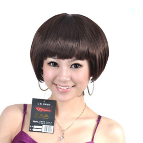 Capless Short High Quality Synthetic Brown Bob Style Hair Wig