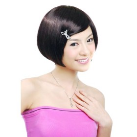 Capless Short Synthetic Coffee Bob Hair Wig