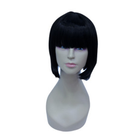 Synthetic Black Medium Length Bob Wigs