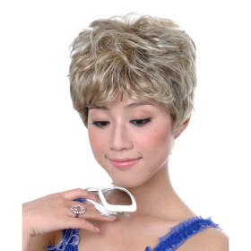 Light Blonde Capless Heat Resistant Curly Wigs