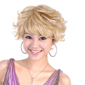 Blonde Flip Out Feather & Flirty Curly Wigs