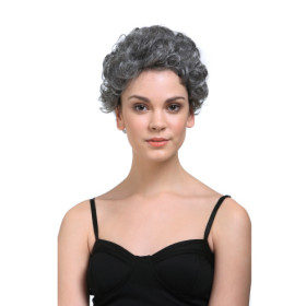 Feather & Flirty Grey With White Flip Out Curly Wigs