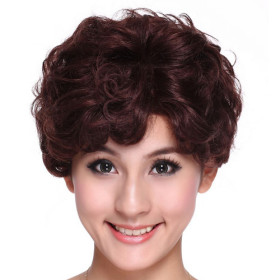 Flip Out Without Layer Red Wine Curly Wigs