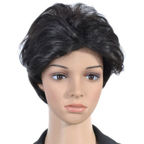 Flip Out Black Without Layer Curly Wigs