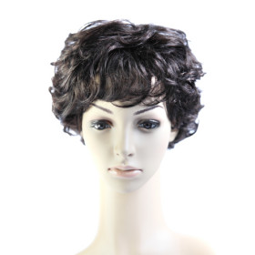 Feather & Flirty Black Heat-resistant Curly Wigs