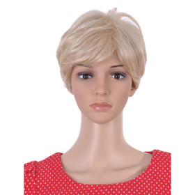 Side Bang Light Blonde Without Layer Straight Wigs