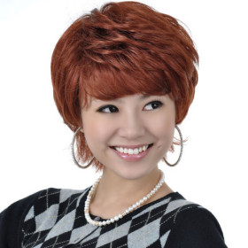 Red Wine Heat Resistant Soft Straight Wigs