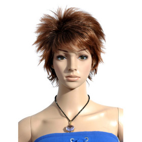 Without Layer High Quality Synthetic Brown Straight Wigs