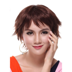 Dark Red Curl Up Feather & Flirty Straight Wigs