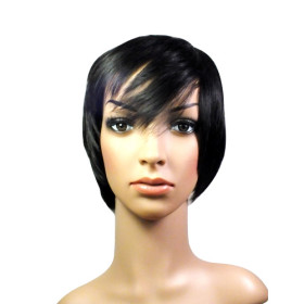 Capless Short Black Straight Wigs