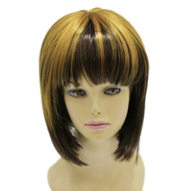 Bang Mixed Colour Synthetic Straight Wigs