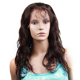 No Bang Middle Long Wave Curely Human Hair Wigs