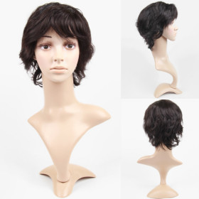 Curl Up Short Heat Resistant Human Hair Wigs