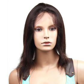 Mixcolor Without Bang Shoulder Length Human Hair Wigs