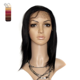 Shoulder Length Black No Bang Human Hair Wigs