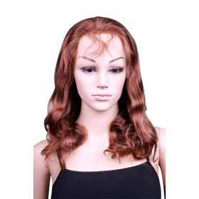 Without Bang Red Wave Curely Human Hair Wigs