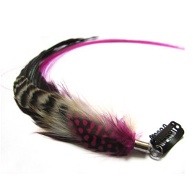 Red Spots Feathers Decoration Clip-in Hair Extensions