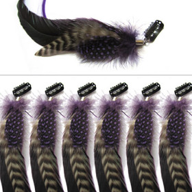 Purple White Spots Clip-in Hair Extensions